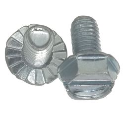 #10-32 x 3/8" Serrated Slotted Hex Head Thread Forming Screw