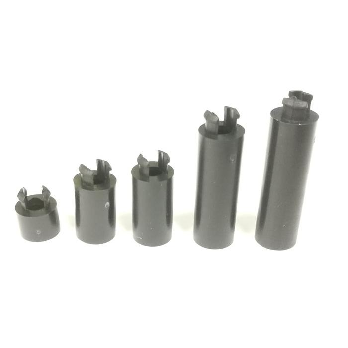 03-9255-XX #8 Black Plastic Spacers With Mounting Notch