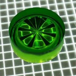 5/8" Round Transparent Starburst Green Playfield Insert