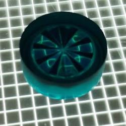 5/8" Round Transparent Starburst Teal Playfield Insert