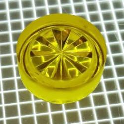 5/8" Round Transparent Starburst Yellow Playfield Insert