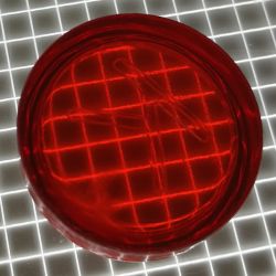 3/4" Round Transparent Plain Red Playfield Insert