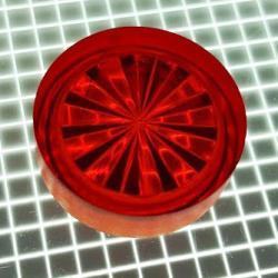 3/4" Round Transparent Starburst Light Red Playfield Insert