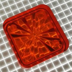 3/4" Square Transparent Starburst Amber Playfield Insert