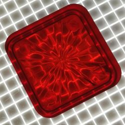 3/4" Square Transparent Starburst Red Playfield Insert
