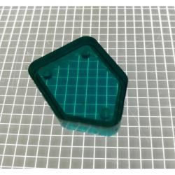 1" Shield Transparent Plain Teal Playfield Insert