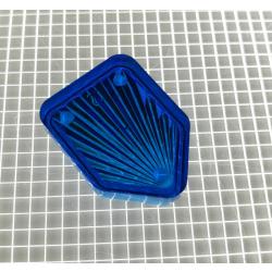 1" Shield Transparent Starburst Blue Playfield Insert