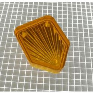 1" Shield Transparent Starburst Orange Playfield Insert