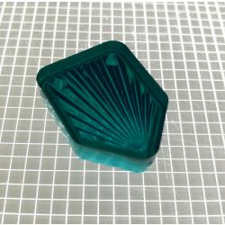 1" Shield Transparent Starburst Teal Playfield Insert