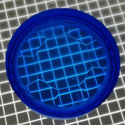 1" Round Transparent Gem Blue Playfield Insert