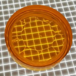 1" Round Transparent Gem Orange Playfield Insert
