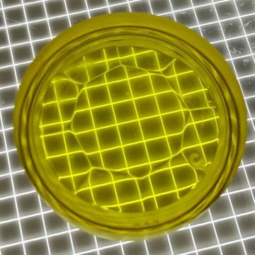 1" Round Transparent Gem Yellow Playfield Insert
