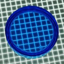1" Round Transparent Plain Blue Playfield Insert