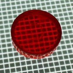 1" Round Transparent Plain Red Playfield Insert