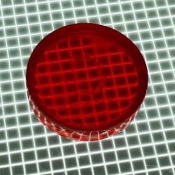 1" Round Transparent Plain Red Playfield Insert