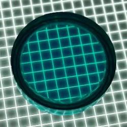 1" Round Transparent Plain Teal Playfield Insert