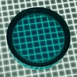 1" Round Transparent Plain Teal Playfield Insert