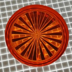 1" Round Transparent Starburst Amber Playfield Insert