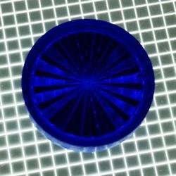 1" Round Transparent Starburst Dark Blue Playfield Insert