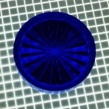 1" Round Transparent Starburst Dark Blue Playfield Insert