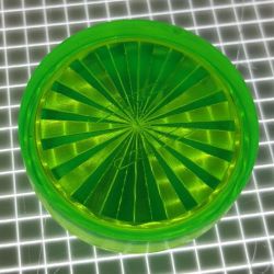1" Round Transparent Starburst Fluorescent Green Playfield Insert