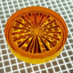 1" Round Transparent Starburst Orange Playfield Insert