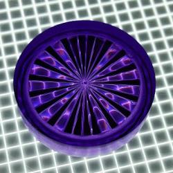 1" Round Transparent Starburst Purple Playfield Insert