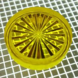 1" Round Transparent Starburst Yellow Playfield Insert