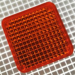 1" Square Transparent Stippled Amber Playfield Insert