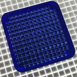 1" Square Transparent Stippled Blue Playfield Insert