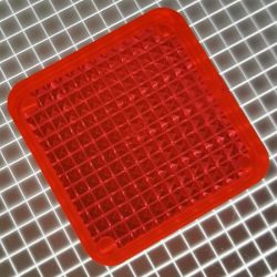 1" Square Transparent Stippled Fluorescent Orange Playfield Insert
