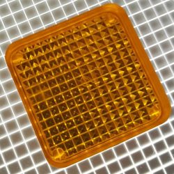 1" Square Transparent Stippled Orange Playfield Insert
