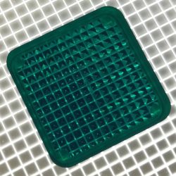 1" Square Transparent Stippled Teal Playfield Insert
