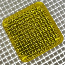 1" Square Transparent Stippled Yellow Playfield Insert
