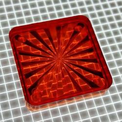 1" Square Transparent Starburst Amber Playfield Insert