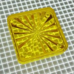 1" Square Transparent Starburst Yellow Playfield Insert