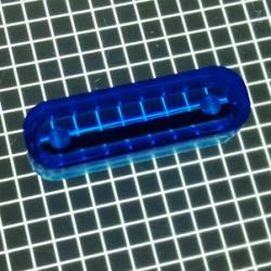 1" x 5/16" Oval Transparent Outline Blue Playfield Insert