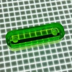 1" x 5/16" Oval Transparent Outline Lime Green Playfield Insert