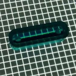 1" x 5/16" Oval Transparent Outline Teal Playfield Insert