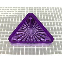 1-1/16" Equilateral Triangle Transparent Starburst Purple Playfield Insert