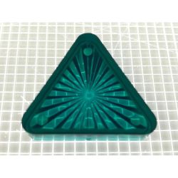 1-1/16" Equilateral Triangle Transparent Starburst Teal Playfield Insert