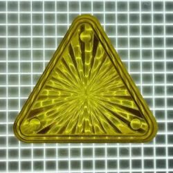 1-1/16" Equilateral Triangle Transparent Starburst Yellow Playfield Insert