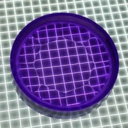 1-3/16" Round Transparent Gem Purple Playfield Insert