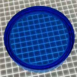 1-3/16" Round Transparent Plain Blue Playfield Insert