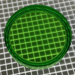 1-3/16" Round Transparent Plain Lime Green Playfield Insert