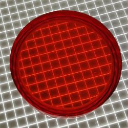 1-3/16" Round Transparent Plain Red Playfield Insert