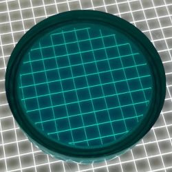 1-3/16" Round Transparent Plain Teal Playfield Insert