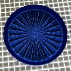 1-3/16" Round Transparent Starburst Dark Blue Playfield Insert