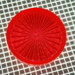 1-3/16" Round Transparent Starburst Fluorescent Orange Playfield Insert