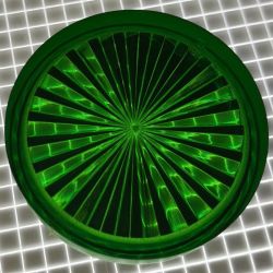 1-3/16" Round Transparent Starburst Green Playfield Insert